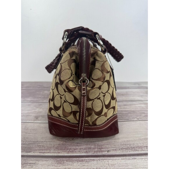Vintage COACH Signature Jackie 3563 Hobo Shoulder Bag Canvas Leather Burgundy - Picture 6 of 17